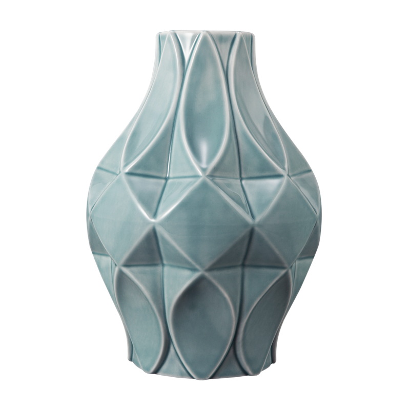 Koeniglich Tettau - Tettau Atelier Vase 20/02 21 cm Arktisblau