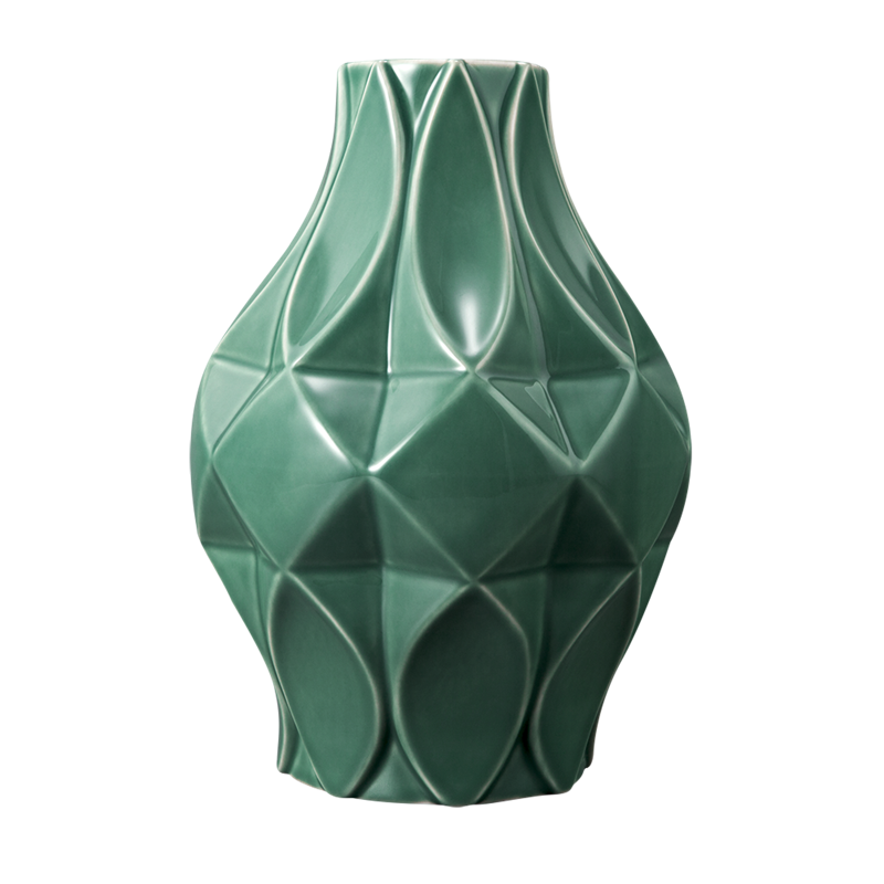 Koeniglich Tettau - Tettau Atelier Vase 20/02 21 cm Salbeigrün