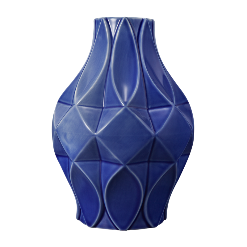 Koeniglich Tettau - Tettau Atelier Vase 20/02 21 cm Dunkelblau